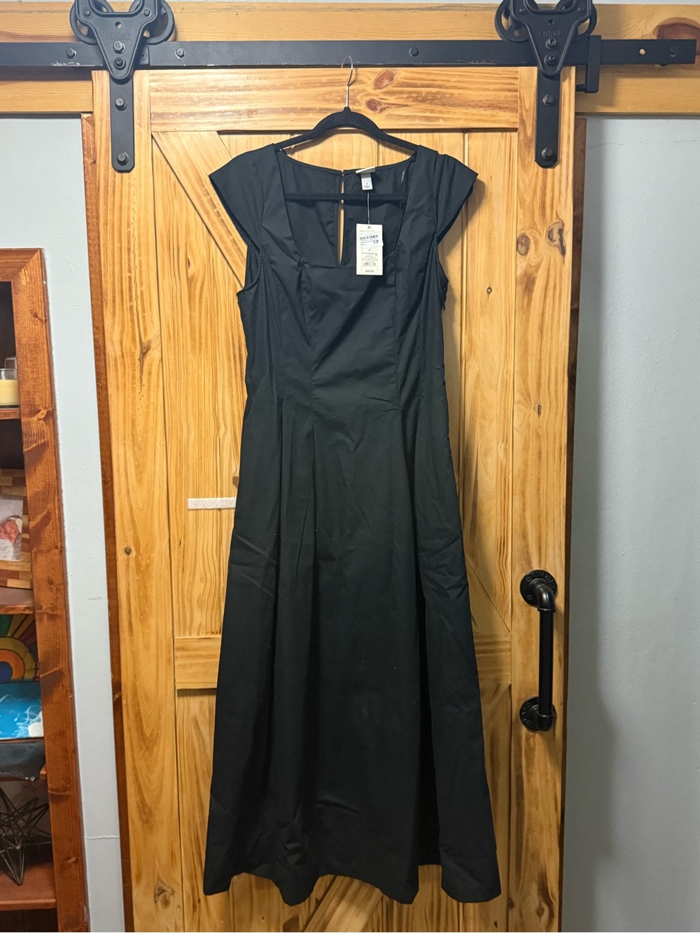 a new day Black Cap-Sleeve Maxi Dress